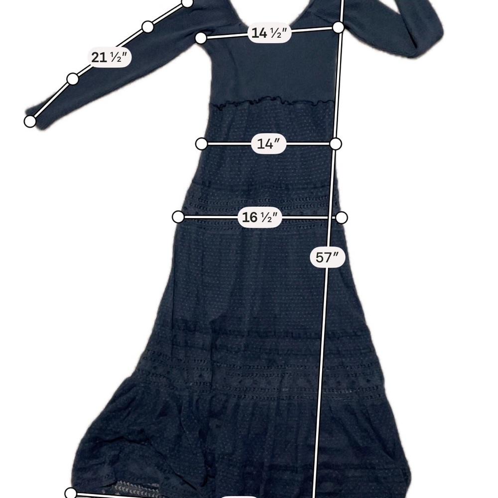 Free People Earth Angel Black Lace Maxi Dress Gothic Western Boho Fairy Medium - Picture 5 of 10